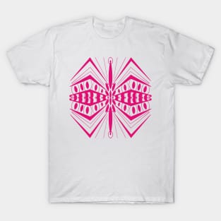 Pink Symmetrical pattern, spider shape T-Shirt